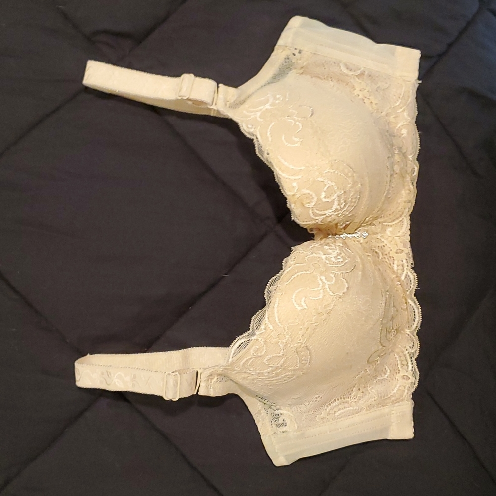 Women's lace bra t-shirt liner 36-B. One in beige and one in black